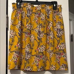 Blue Rain Yellow Smocked Bubble Mini Skirt